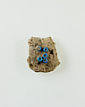 Fragment of clay lump with imbedded ring beads, Low-fired whitish clay, faience