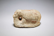 Figurine of hippopotamus, Limestone, paint