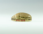 Scarab Decorated with Scrolls, Cream-white glazed steatite
