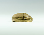 Scarab Decorated with Scrolls, Cream-white glazed steatite