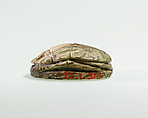 Scarab of Sebekhotep IV, Steatite, traces of green glaze