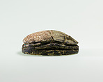 Scarab of Sebekhotep IV, Steatite, traces of green glaze