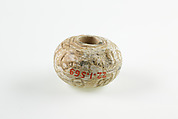 Bead with the name of Amenemhat II, Unglazed faience