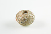 Bead with the name of Amenemhat II, Unglazed faience