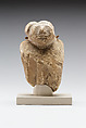 Magical figure of captive, Travertine (Egyptian alabaster), paint