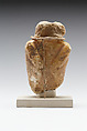 Magical figure of captive, Travertine (Egyptian alabaster), paint