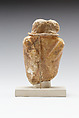 Magical figure of captive, Travertine (Egyptian alabaster), paint