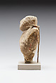 Magical figure of captive, Travertine (Egyptian alabaster), paint