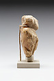 Magical figure of captive, Travertine (Egyptian alabaster), paint