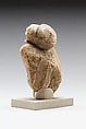 Magical figure of captive, Travertine (Egyptian alabaster), paint