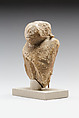 Magical figure of captive, Travertine (Egyptian alabaster), paint