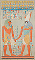 The King and Horus, Tomb of Haremhab, Lancelot Crane British, Tempera on paper