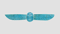 Winged Scarab Amulet, Faience