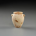 Jar, lug handles, squat, Limestone (pink)