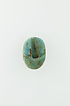 Uninscribed glass scarab, Pale blue glass