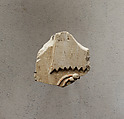 Relief showing part of a sun shade and a necklace - see 26.3.353-3, Limestone, paint