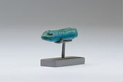 Menqebit (snake's head) amulet, Faience