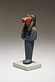 Funerary figure of Hapy, Glass, precious metal