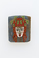 Plaque, female face, Glass