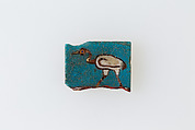 Plaque, black ibis hieroglyph, Glass