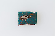 Plaque, black ibis hieroglyph, Glass