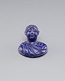 Miniature Bust of a Member of the Constantian Dynasty, Dark blue glass