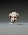 Head from a statuette, perhaps of a dwarf, Faience
