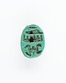 Human Head Scaraboid, Faience