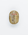 Scarab Depicting Ramesses II Smiting a Captive Before the God Ptah, Glazed steatite