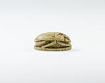Scarab Depicting Ramesses II Smiting a Captive Before the God Ptah, Glazed steatite