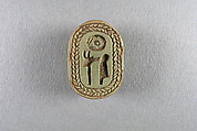 Scarab inscribed with Usermaatre, Faience
