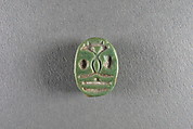 Scarab of Psamtik I or Apries, Green faience