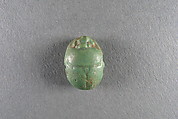 Scarab of Psamtik I or Apries, Green faience