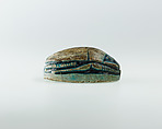 Scarab, Steatite, blue glazed