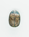 Scarab, Steatite, blue glazed