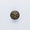 Design Amulet with a Hippopotamus (? ) Head on the Back Pierced for Stringing, and a Left-facing Monkey as the Device, Glazed steatite