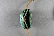 Scarab, Glazed blue steatite, ancient string