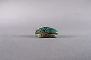 Scarab Inscribed with the Name of Amun and Goose, Faience