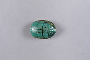 Scarab Inscribed with the Name of Amun and Goose, Faience