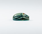 Scarab With an Image of the Gods Ptah and Sakhmet, Blue glazed steatite