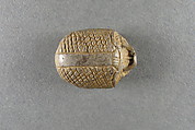 Scaraboid inscribed with hieroglyphs, Steatite, traces of white glaze