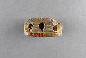 Scaraboid inscribed with hieroglyphs, Steatite, traces of white glaze