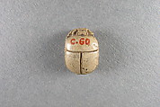 Scarab inscribed with the name of Unis, Glazed steatite