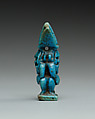 Double-sided Bes amulet, Faience