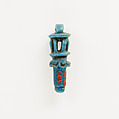 Sistrum amulet, Blue-green faience