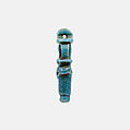 Sistrum amulet, Blue-green faience