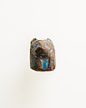 Game piece with lion head, Faience
