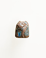 Game piece with lion head, Faience
