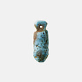 Snake head amulet, Blue Faience