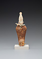 Uraeus in white crown, Wood, paint, papyrus